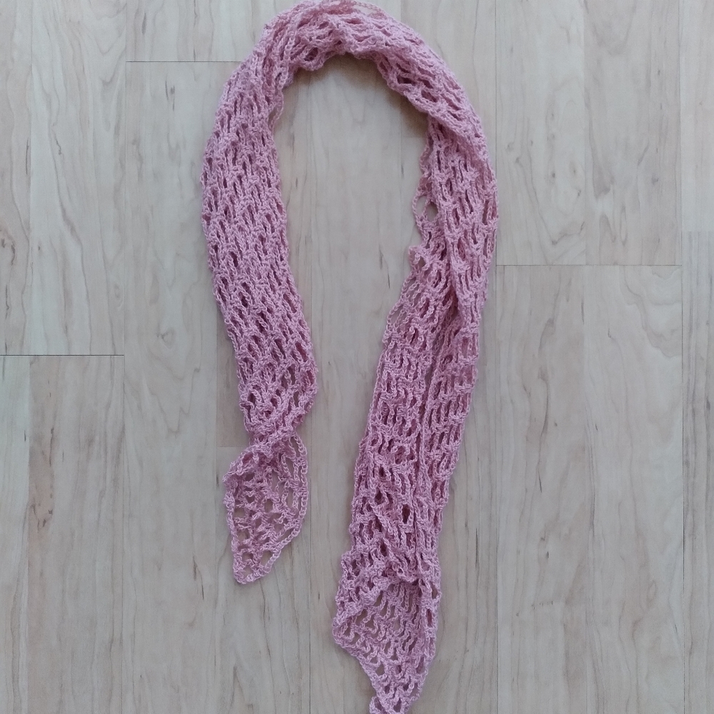 Handmade Crocheted Pink Scarf